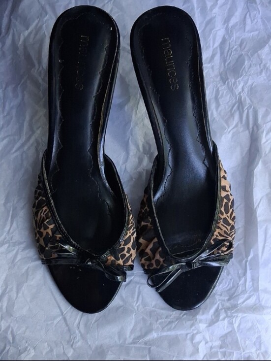 Maurices Shoes - Maurices Leopard Print Open-Toe Slide Sandals with Black Trim